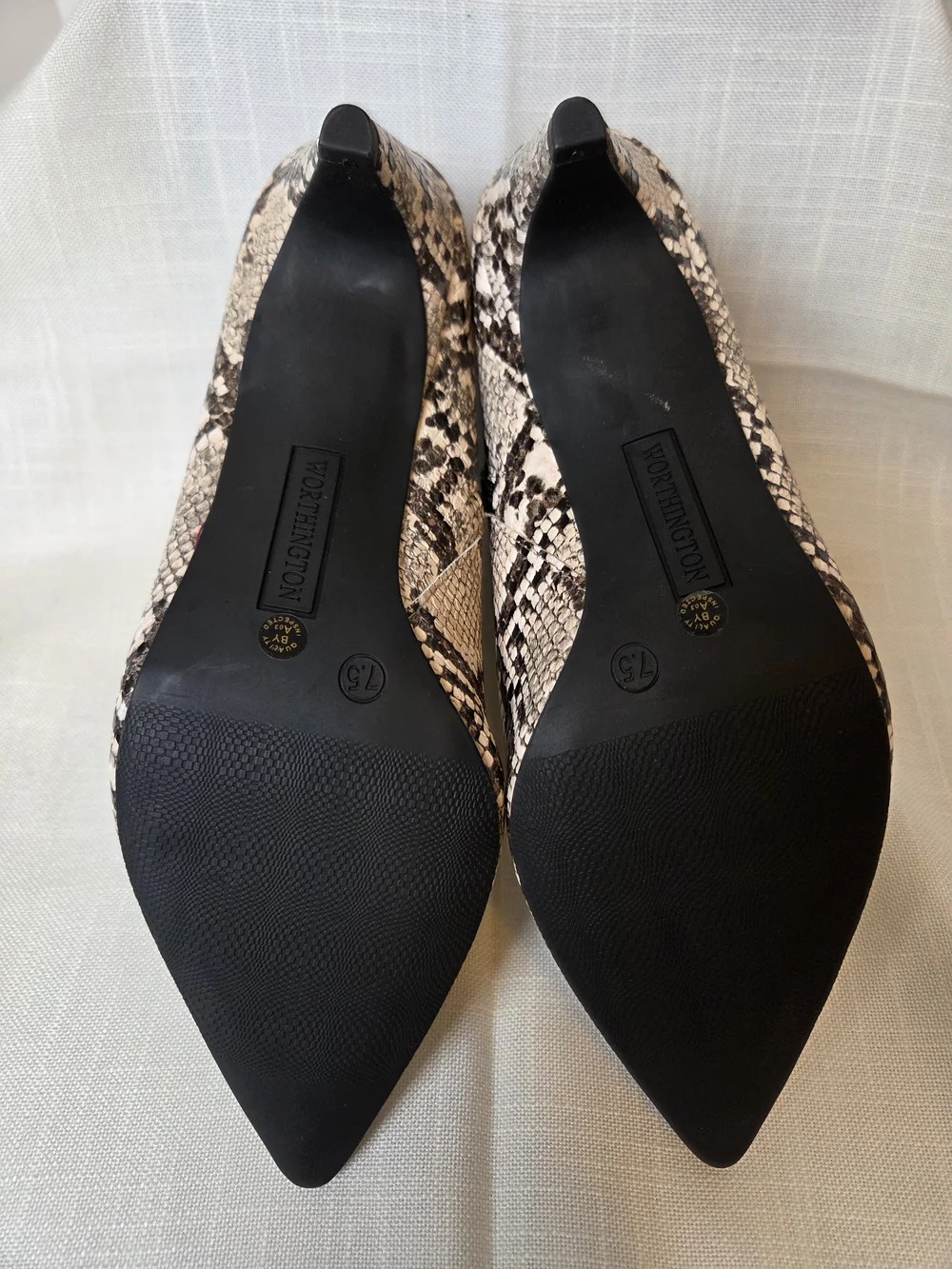 Pointed Toe Snake-Print Ankle Booties in Neutral - Picture 5 of 5